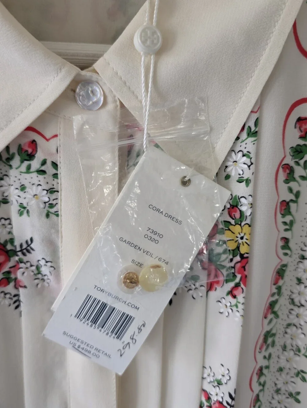 NWT Tory Burch 10 Quiet Luxury Cottagecore Dainty Romantic Cora Silk Dress